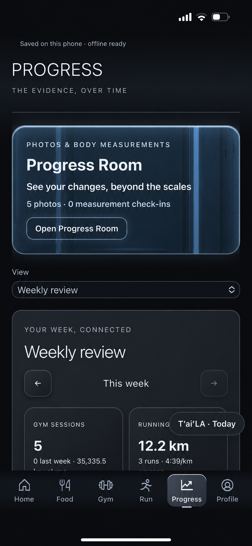 Progress & weekly review